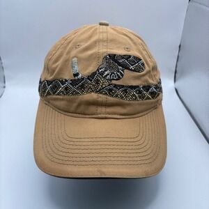 Wild Cotton Cape San Blas Rattlesnake Embroidered Tan Khaki Baseball Cap Hat